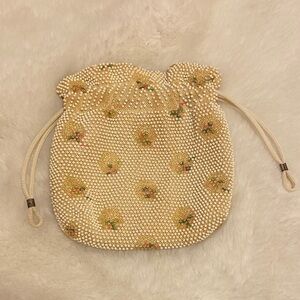 Lumured corde beaded vintage 50’s kiss drawstring purse